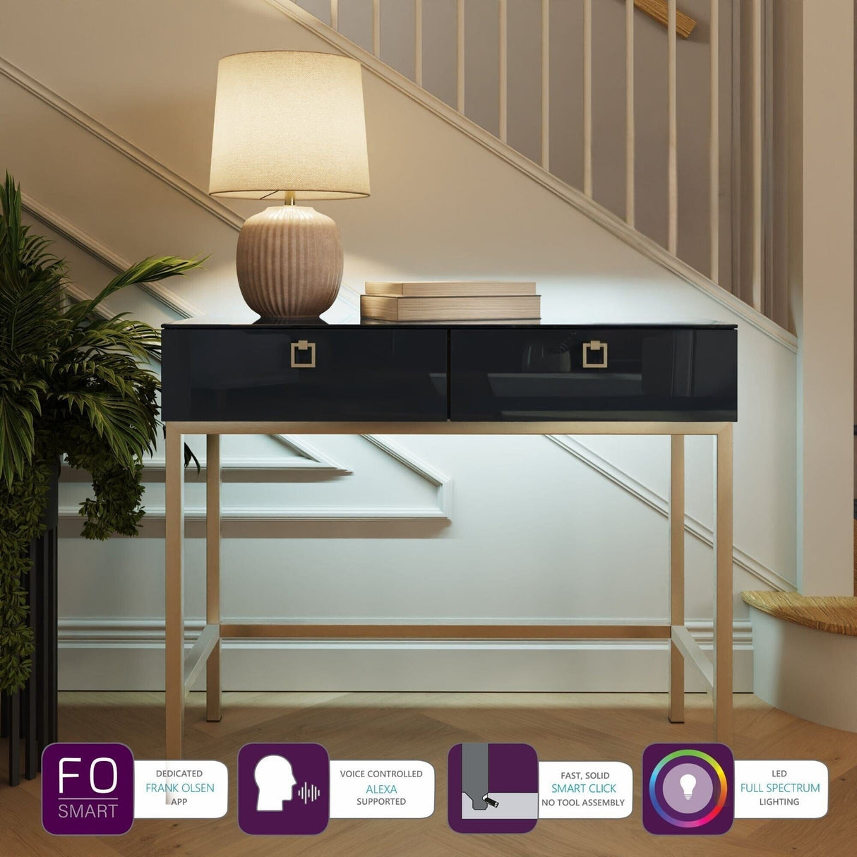 Frank Olsen LYRA Console Table Midnight Black 900mm