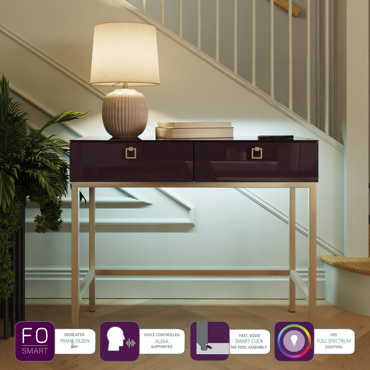 Frank Olsen LYRA Console Table Plum Black 900mm
