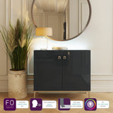 Frank Olsen Lyra Midnight Black Tall Sideboard with Mood Lighting