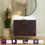 Frank Olsen Lyra Plum Black Tall Sideboard with Mood Lighting