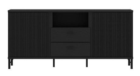 Furniture To Go Lusaka TV Cabinet 2 Door 2 Drawer in Black Graphite