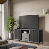 Furniture To Go Lusaka TV Cabinet 2 Door 2 Drawer in Black Graphite