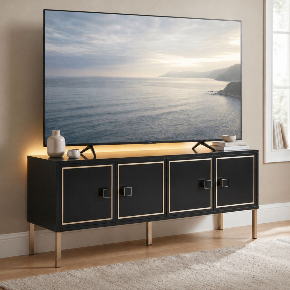Frank Olsen Mia Large Black TV Stand
