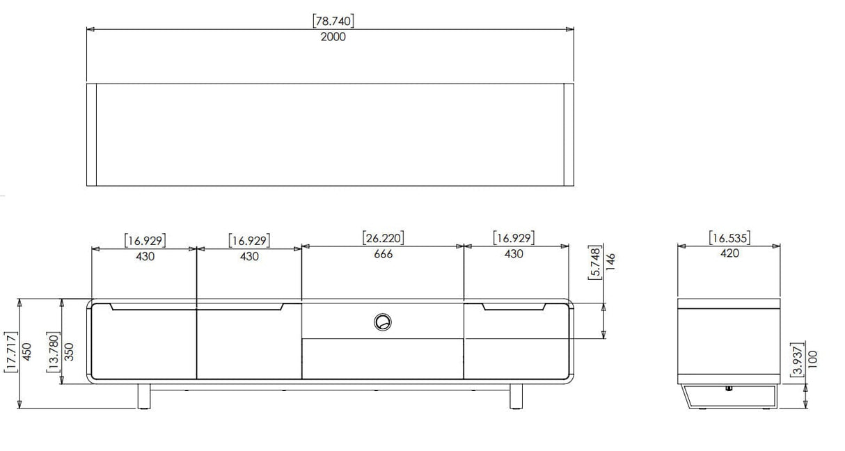 AVF Marquis 2m TV Stand - Walnut