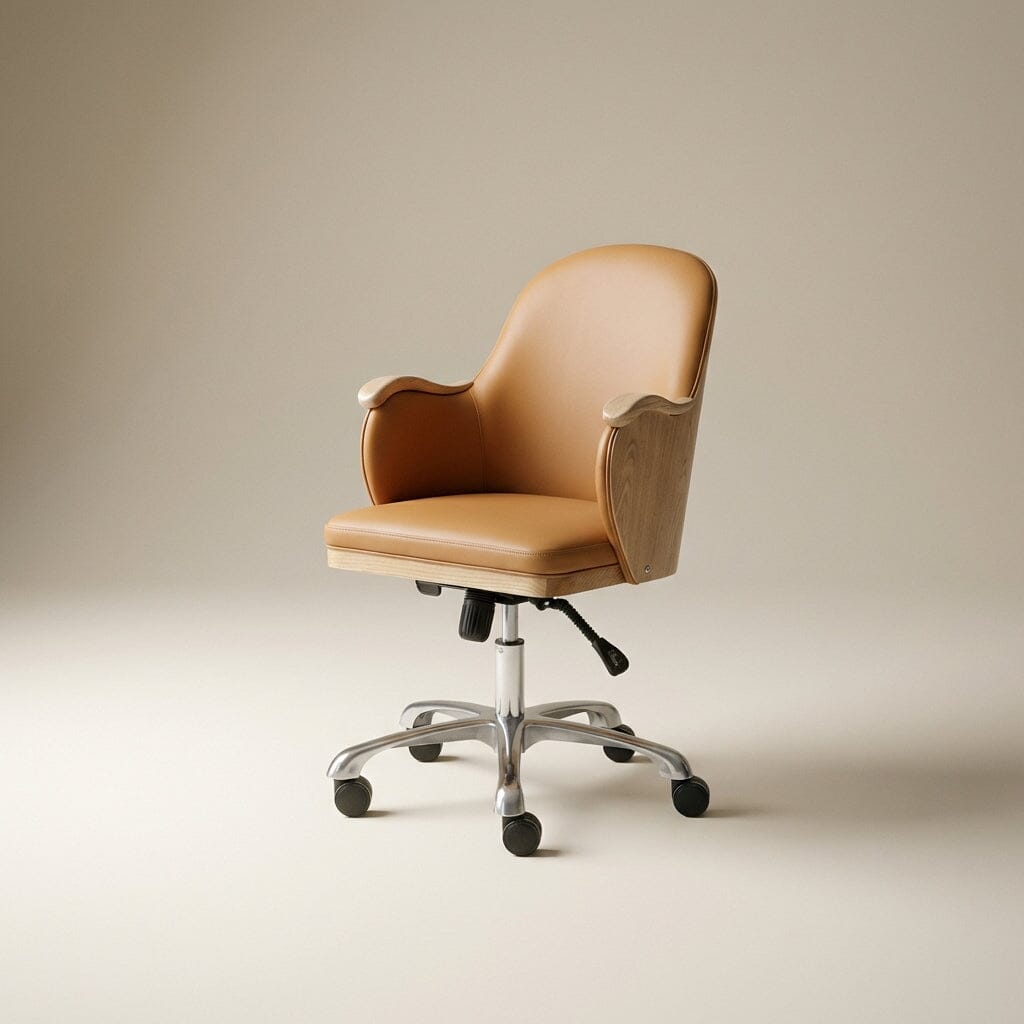 Jual San Francisco PC712 Executive Office Chair in Oak and Tan Leather