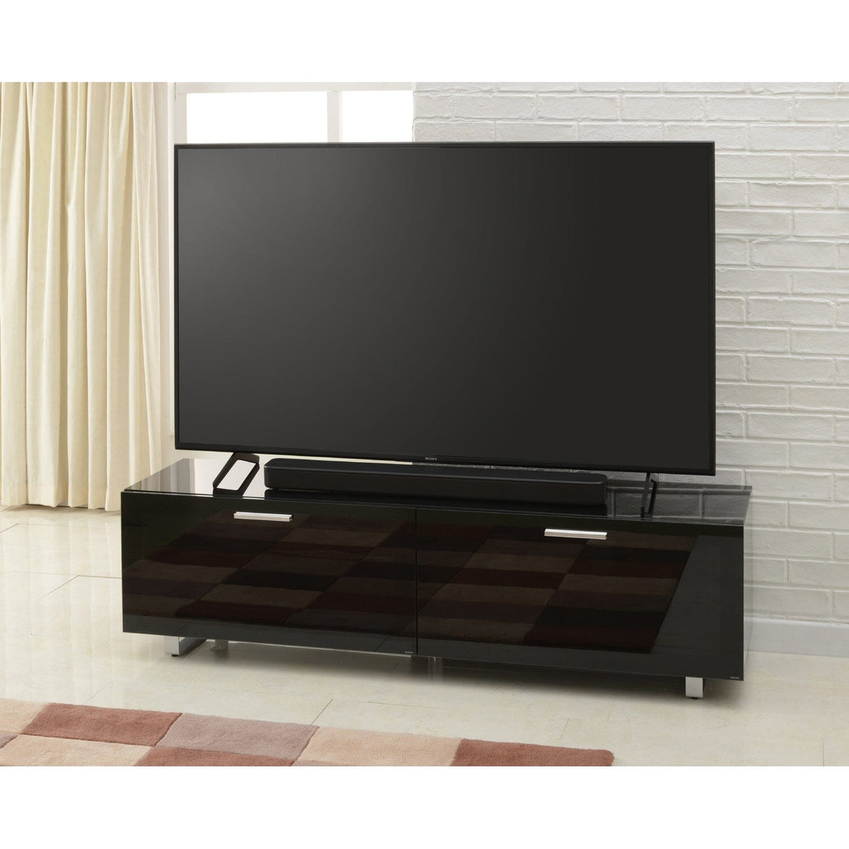 TTAP Sorrento Gloss Black 160cm Wide TV Cabinet (SOR-1600-BLK)