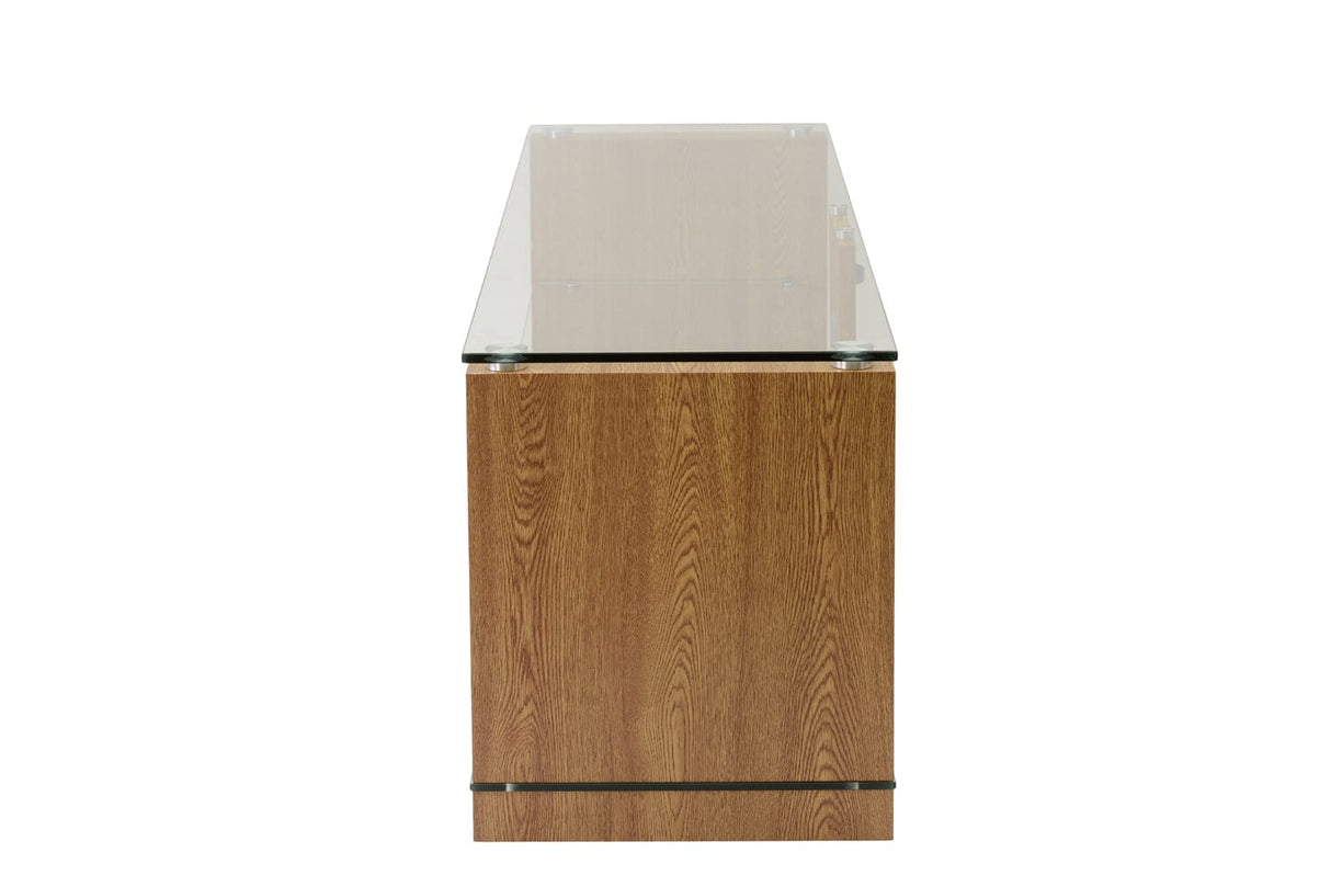 TTAP Elegance TV Stand in Oak and Clear Glass (AVS-L611-1200-3OC)