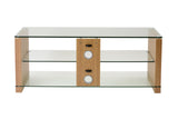 TTAP Elegance TV Stand in Oak and Clear Glass (AVS-L611-1200-3OC)