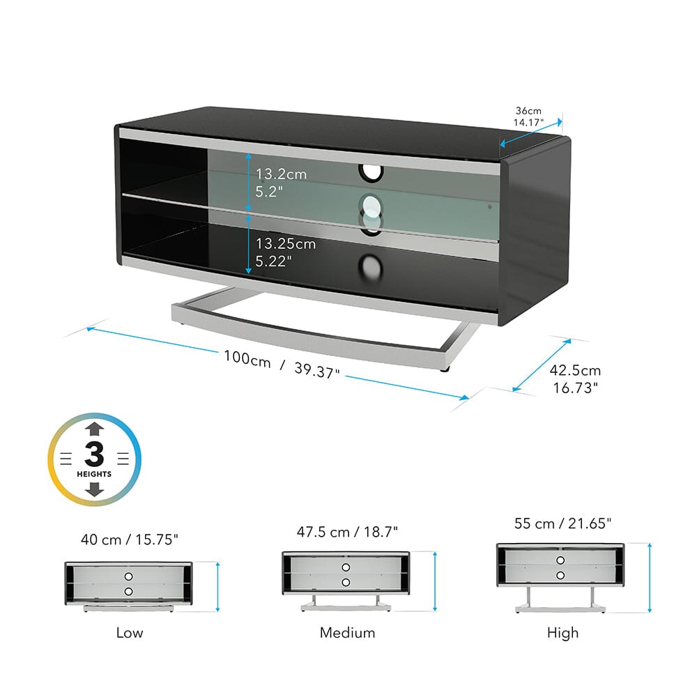 AVF Options Portal 1m TV Stand - Oak / Walnut / Black / White