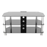 AVF Classic 1m Glass Corner TV Stand with Cable Management - Black & Chrome