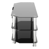 AVF Classic 1m Glass Corner TV Stand with Cable Management - Black & Chrome
