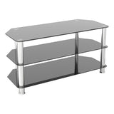 AVF Classic 1m Glass Corner TV Stand  - Black & Chrome