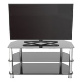 AVF Classic 1m Glass Corner TV Stand  - Black & Chrome