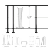 AVF Classic 1.14m Glass TV Stand with Vertical Storage - Black & Chrome