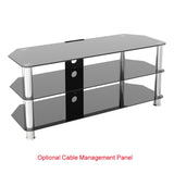 AVF Classic 1.14m Glass Corner TV Stand - Black & Chrome