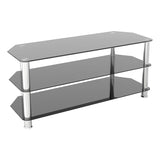 AVF Classic 1.14m Glass Corner TV Stand - Black & Chrome