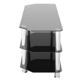 AVF Classic 1.14m Glass Corner TV Stand - Black & Chrome