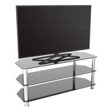 AVF Classic 1.14m Glass Corner TV Stand - Black & Chrome