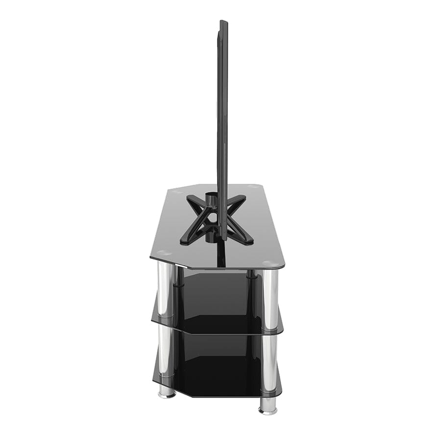 AVF Classic 1.14m Glass Corner TV Stand - Black & Chrome