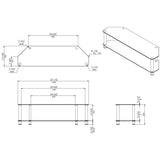AVF Classic 1.4m Glass Corner TV Stand - Black & Chrome