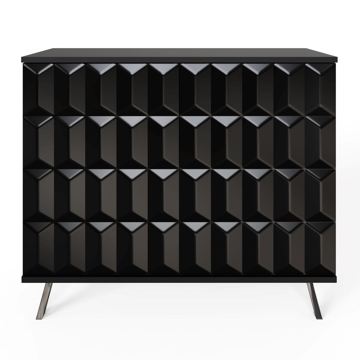 Frank Olsen Elevate Black Small Sideboard with Mood Lighting & Wireless Phone Charging