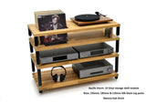 Apollo Storm 10 Solid Oak Vinyl Storage Rack with Black Legs