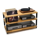 Apollo Storm 10 Solid Oak Vinyl Storage Rack with Black Legs
