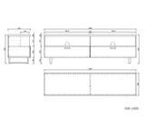TTAP Sorrento Satin Grey and Oak 160cm Wide TV Cabinet (SOR-1600-GRY)