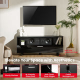 TTAP Sorrento Satin Black 120cm Wide TV Cabinet (SOR-1200-BLK)