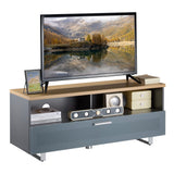 TTAP Sorrento Oak and Satin Grey 120cm Wide TV Cabinet (SOR-1200-GRY)
