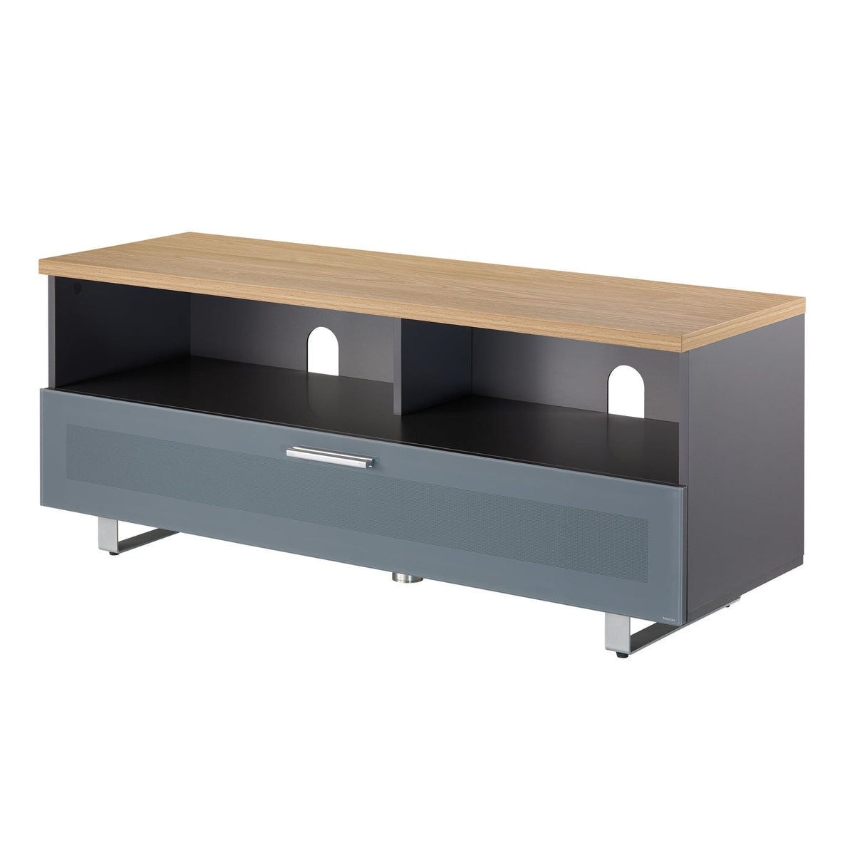 TTAP Sorrento Oak and Satin Grey 120cm Wide TV Cabinet (SOR-1200-GRY)