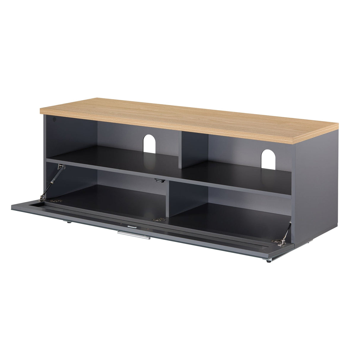 TTAP Sorrento Oak and Satin Grey 120cm Wide TV Cabinet (SOR-1200-GRY)