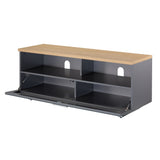 TTAP Sorrento Oak and Satin Grey 120cm Wide TV Cabinet (SOR-1200-GRY)