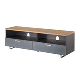 TTAP Sorrento Satin Grey and Oak 160cm Wide TV Cabinet (SOR-1600-GRY)
