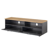 TTAP Sorrento Satin Grey and Oak 160cm Wide TV Cabinet (SOR-1600-GRY)