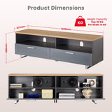 TTAP Sorrento Satin Grey and Oak 160cm Wide TV Cabinet (SOR-1600-GRY)