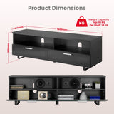 TTAP Sorrento Satin Black 160cm Wide TV Cabinet (SOR-1600-BLK)