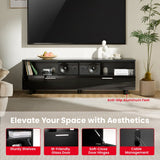 TTAP Sorrento Satin Black 160cm Wide TV Cabinet (SOR-1600-BLK)