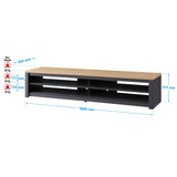 TTAP Memphis Grey and Oak 200cm Wide TV Stand (MEM-2000-GRY)