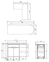 Teknik Revolve Hideaway Walnut Desk - 7700009