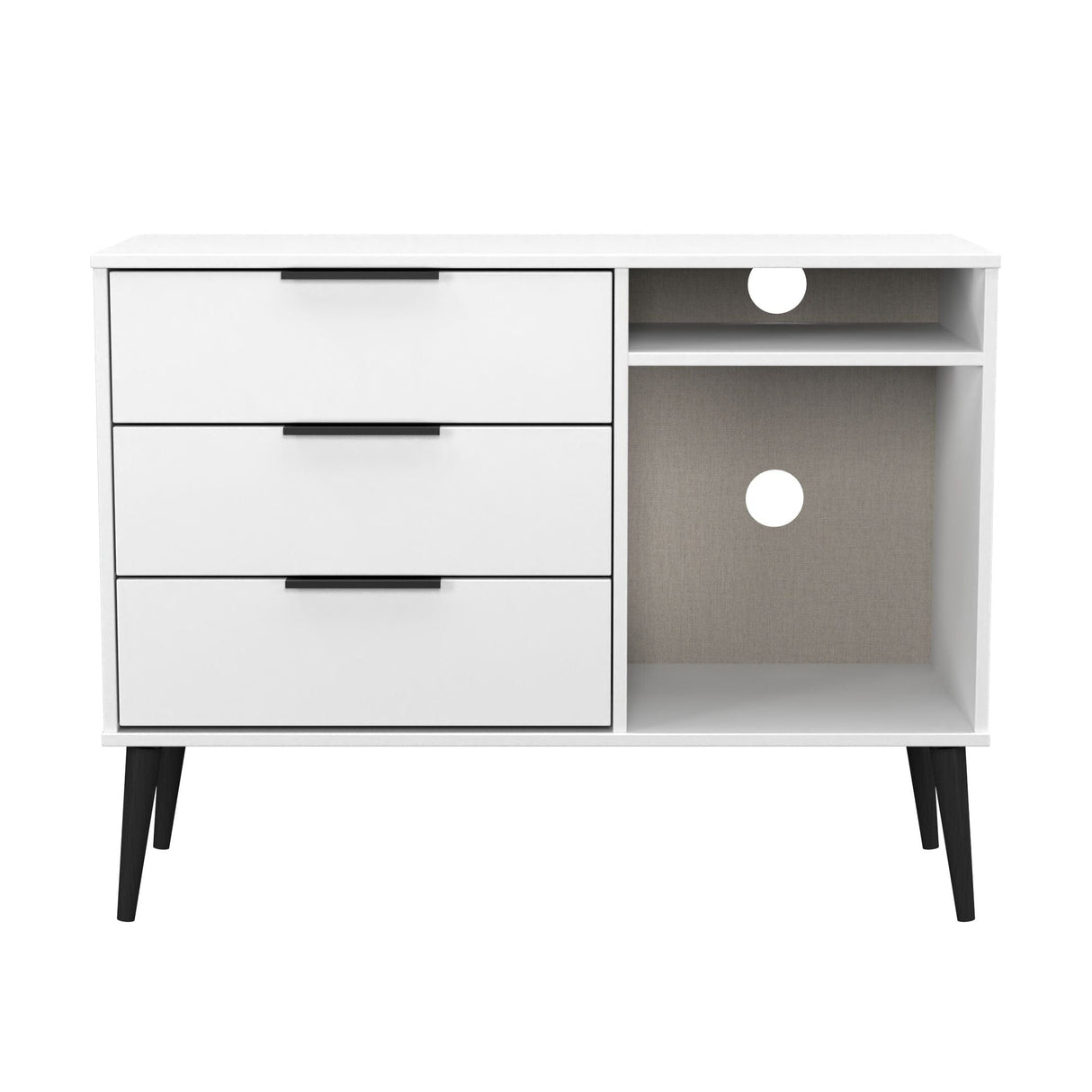 Welcome Furniture Matt White Hong Kong 3 Drawer TV Cabinet HKB246WMWM