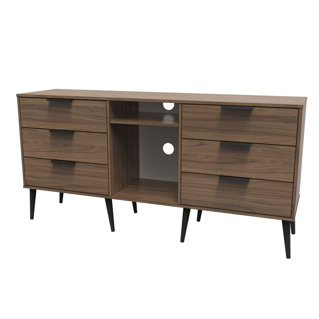 Welcome Furniture Carini Walnut Hong Kong 6 Drawer TV Cabinet HKB247CWCW