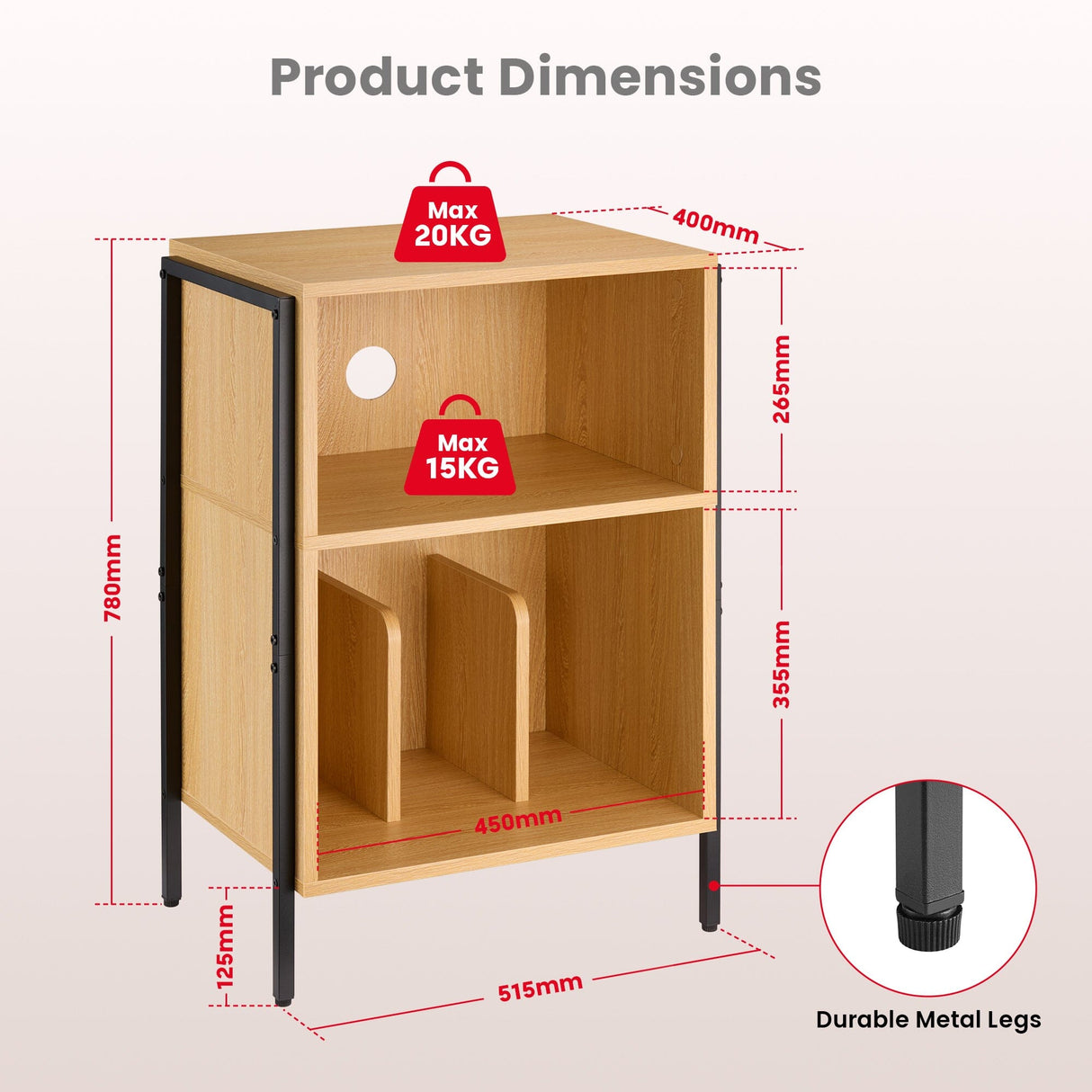 TTAP Valencia Turntable Stand with Vinyl Storage