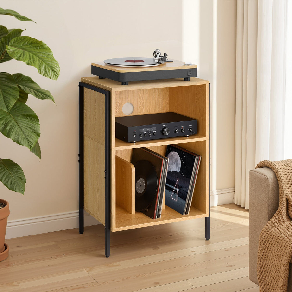 TTAP Valencia Turntable Stand with Vinyl Storage