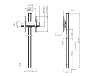 Vogels FM2044 Single Pole Fixed to Floor Stand For up to 65" TVs