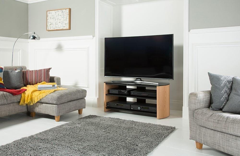 Alphason Finewoods Light Oak TV / Hifi Stand - FW1100-LO/B