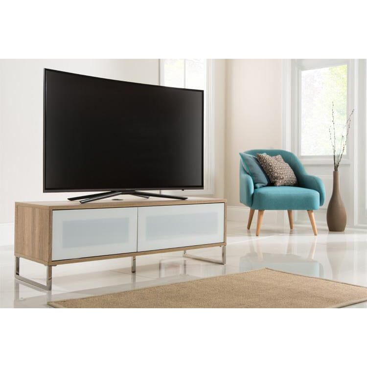 Alphason Helium 1200mm Oak and White Wall Mountable / Free Standing TV Stand (ADHE1200-LO)