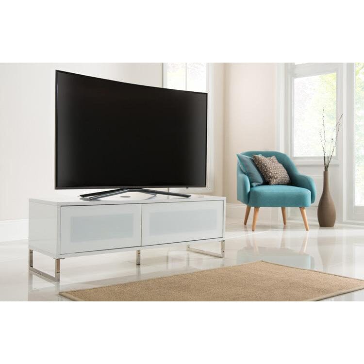 Alphason Helium 1200mm White Wall Mountable / Free Standing TV Stand (ADHE1200-WHI)