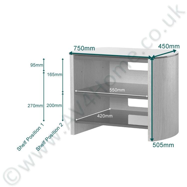 Alphason Finewoods Black Oak TV / Hifi Stand - FW750BV-B