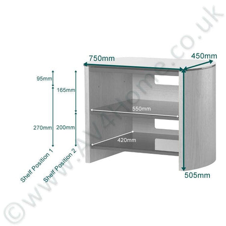 Alphason Finewoods Walnut TV / Hifi Stand - FW750W-B